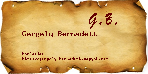 Gergely Bernadett névjegykártya